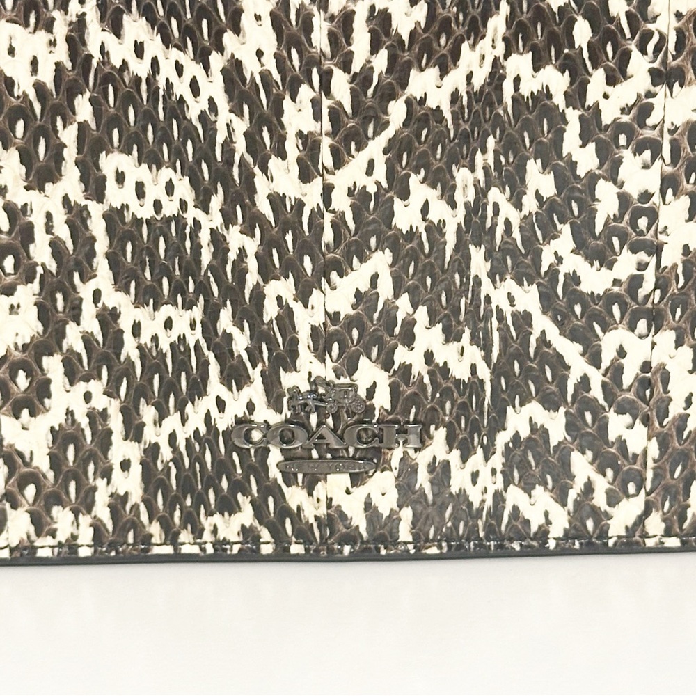 Coach Black & White Python Print Convertible Shoulder Bag & Clutch - Picture 2 of 13